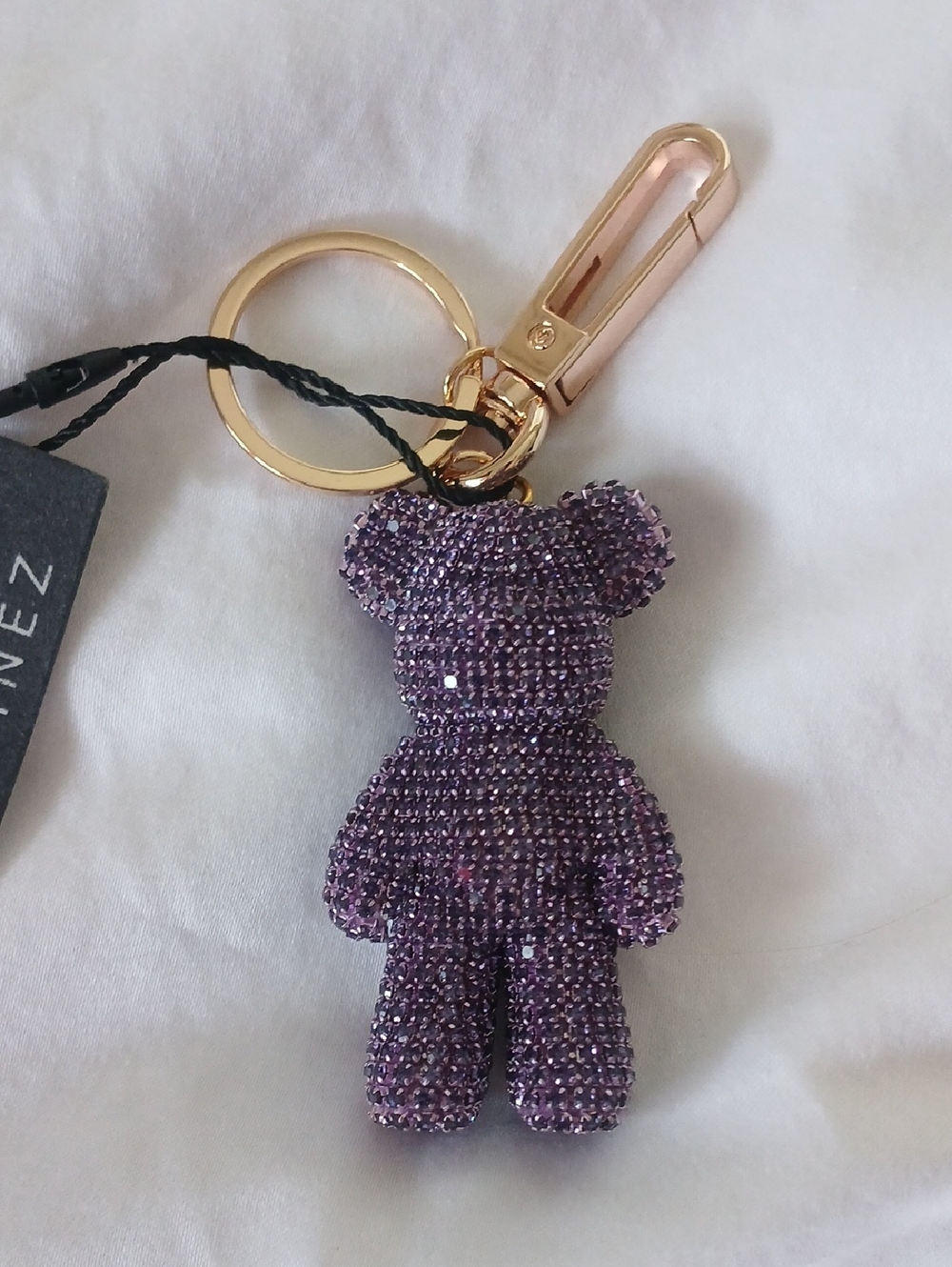 Crystal Bear Keychain Charm in Purple (Women Accessories) - Picture 4 of 6